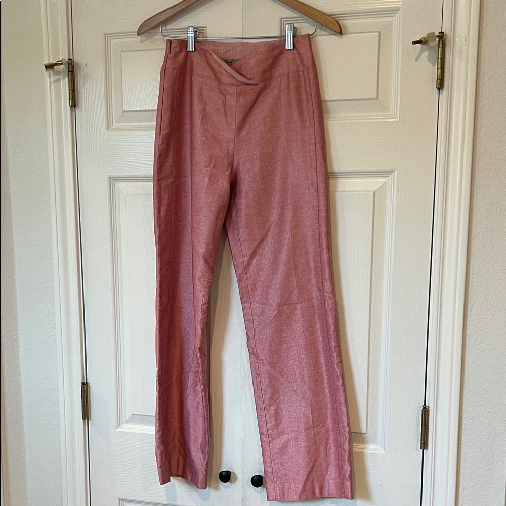 Sfenth vintage pink (perhaps dupioni silk) pants. Size medium but see measure
